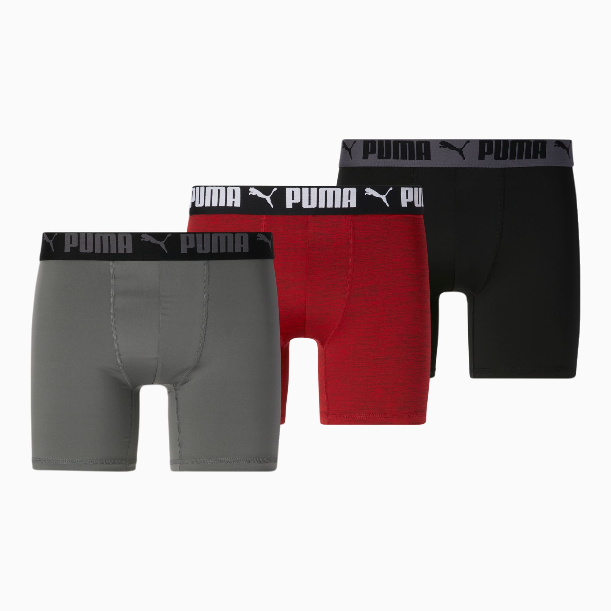 PUMA - Active Sports Moisture Wicking Boxer Briefs, 5 Pack, X-Large